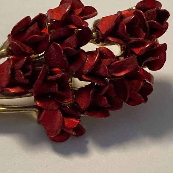 DM 97 Vintage Avon Pin Bouquet of Roses Signed - Picture 2 of 4